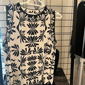 Chico's Black and White Floral Blouse